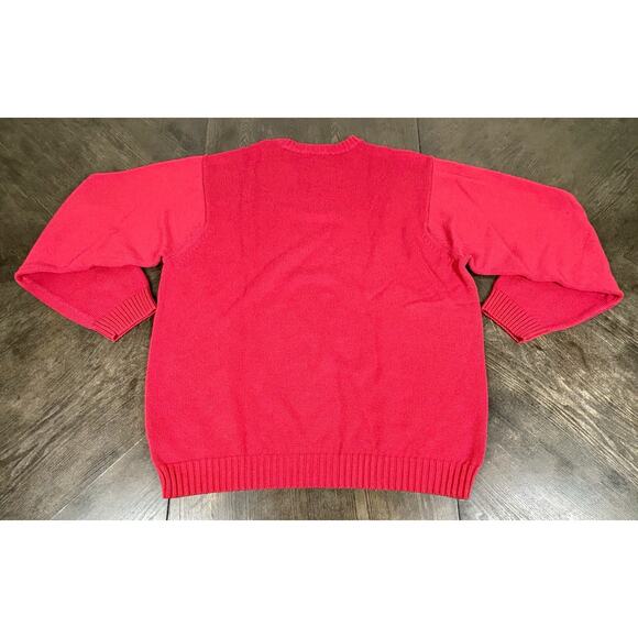 Vintage IZOD Cotton Sweater Men's Large Solid Red Diamond Pattern Christmas - Picture 11 of 11